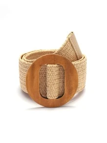 1入組女性圓扣波西m亞草編腰帶 - 彩色 - 查看 2