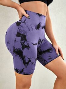 Easithlete Quần Shorts Thể thao Nữ Cà vạt nhuộm - Màu tím  Violet - Xem 5