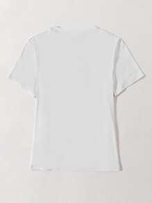 SHEIN LUNE Plus Floral Print Tee - White - View 2