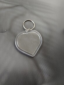 1pc Men Heart Charm Casual Keychain - Clear - View 2