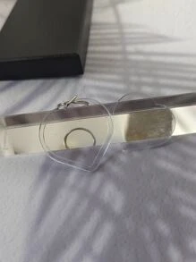 1pc Men Heart Charm Casual Keychain - Clear - View 4