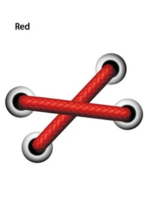 1pc 3D Shoelace Design PVC Car Sticker - Red - View 3