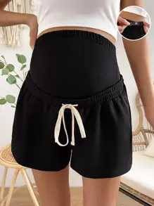 SHEIN Umstandsmode Shorts mit einstellbar Tunnelzug, breitem Taillenband