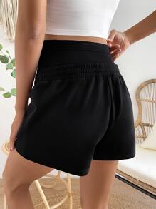 SHEIN Umstandsmode Shorts mit einstellbar Tunnelzug, breitem Taillenband