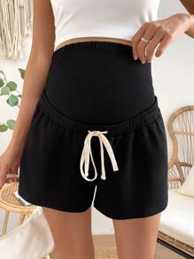 SHEIN Umstandsmode Shorts mit einstellbar Tunnelzug, breitem Taillenband