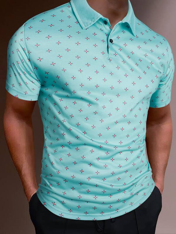 Manfinity Homme Hombres Camisa polo con estampado
