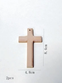 2入組/套十字DIY吊墜 - 米色 - 查看 4