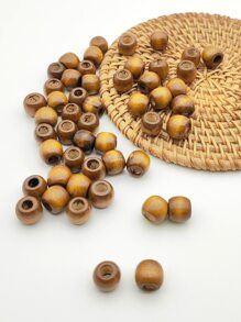 50pcs/set Wooden Pattern Bead - Brown - View 2