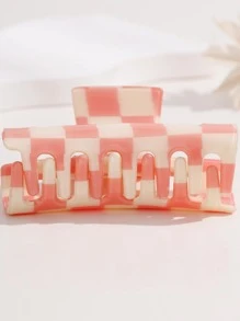 1入時尚女士髮夾,適合日常使用和送禮,具有棋盤方格圖案和防滑功能 - 彩色 - 查看 3