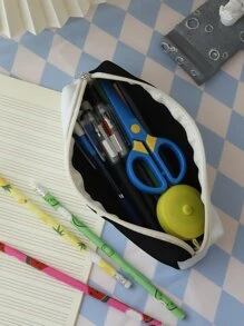 1 件蝴蝶图案办公文具收纳袋，适合青少年学校、时尚多用途文具袋，适合初中、高中、大学学校和办公室、返校、学校用品 - 黑與白 - 查看 3