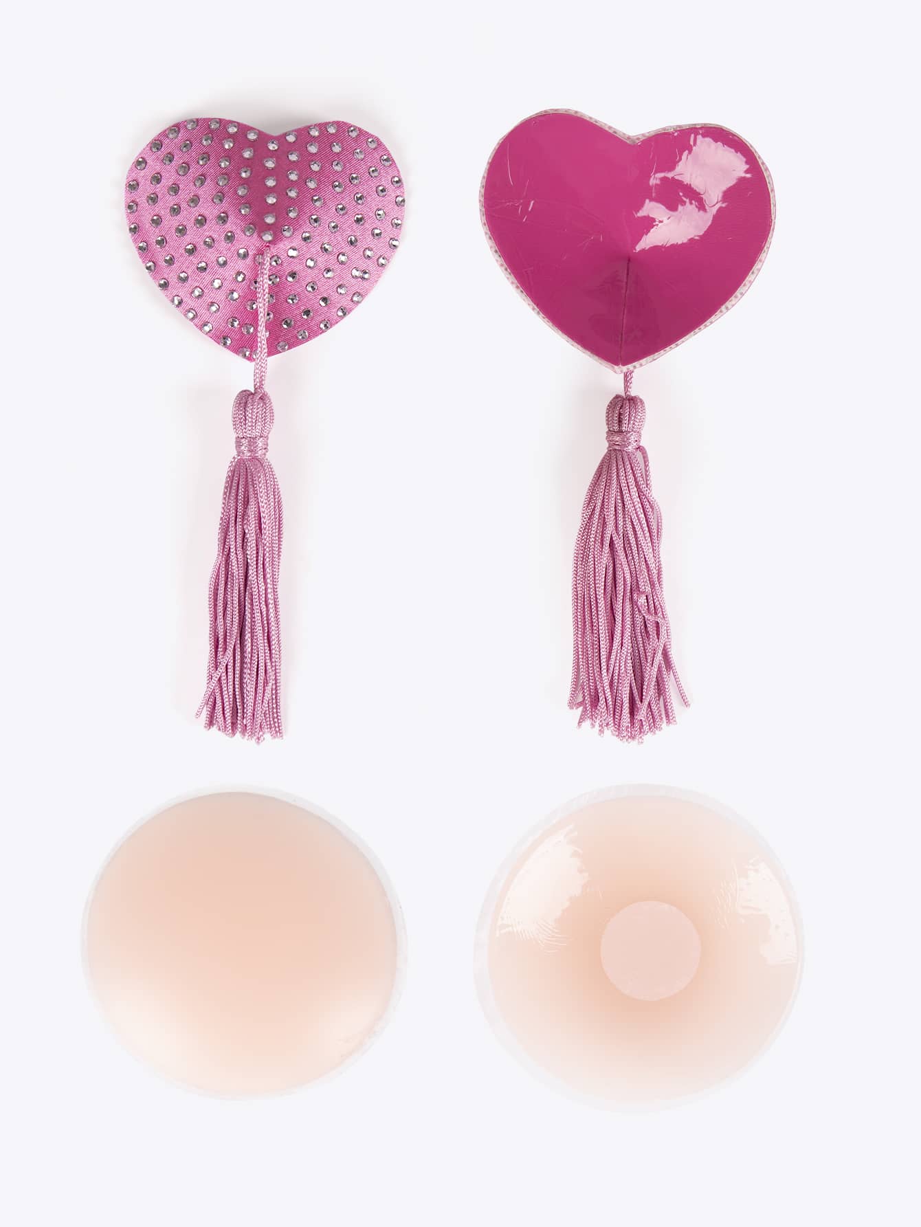 2 pares Cubierta de pezón con diseño de fleco - Multicolor - Ver 1