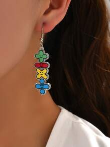 Mathematics Symbol Drop Earrings - Multicolor - View 1