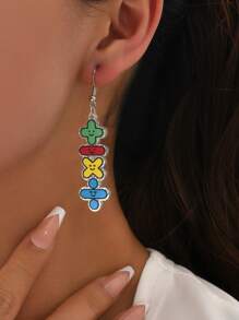 Mathematics Symbol Drop Earrings - Multicolor - View 2