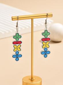 Mathematics Symbol Drop Earrings - Multicolor - View 3