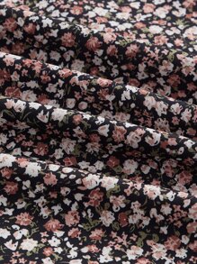 SHEIN MOD Vestido de tirantes con estampado floral pecho con fruncido - Multicolor - Ver 4