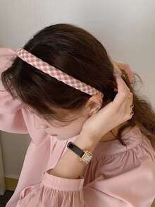 2入組格紋圖案髮箍 - 彩色 - 查看 2