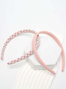 2入組格紋圖案髮箍 - 彩色 - 查看 3