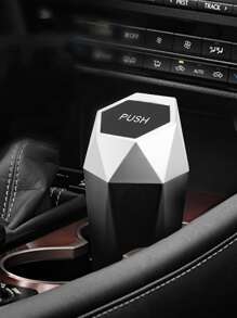 1pc Multifunctional Car Trash Can - Silver - View 2