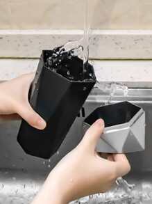 1pc Multifunctional Car Trash Can - Silver - View 3