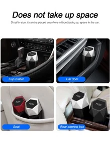 1pc Multifunctional Car Trash Can - Silver - View 4
