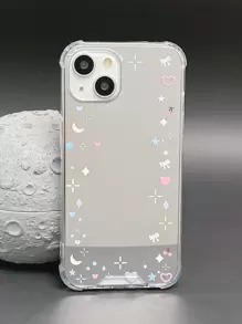 Funda para móvil con patrón de estrella y luna TPU anticaída - Multicolor - Ver 1