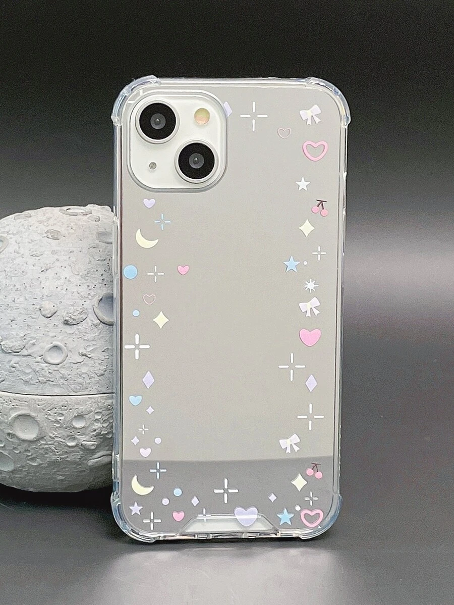 Funda para móvil con patrón de estrella y luna TPU anticaída - Multicolor - Ver 1
