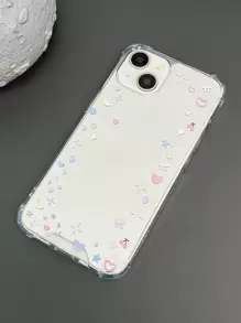 Funda para móvil con patrón de estrella y luna TPU anticaída - Multicolor - Ver 2