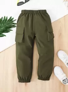 小男童側翻蓋口袋工裝褲