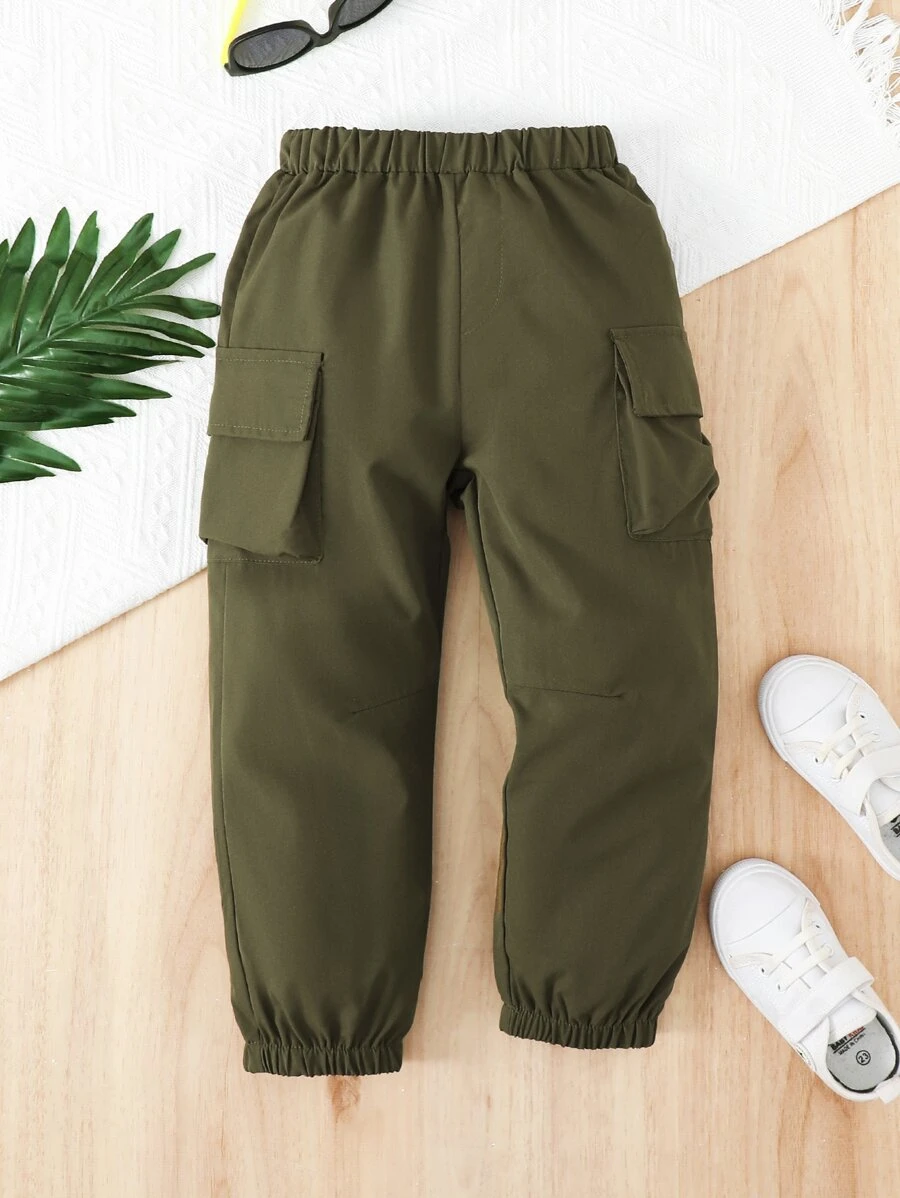 小男童側翻蓋口袋工裝褲