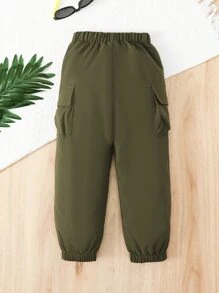 小男童側翻蓋口袋工裝褲