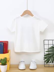 小男童熊和字母圖案T恤