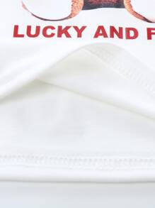 小男童熊和字母圖案T恤