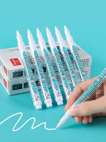 6 cái 1.0mm Không thấm nước Sấy khô nhanh Trắng Bút đánh dấu - trắng - Xem 1