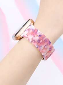 1 条 CNC 树脂雕刻 Apple 风格表带，可调节尺寸以适合手腕，防水防刮，兼容最新 Apple Watch Ultra 2/1、SE、S10/9/8/7/6/5/4/3/2/1、38/40/41/42/44/46//45/49 毫米尺寸 - 彩色 - 查看 5