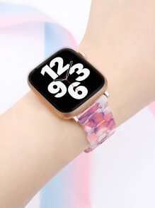 1 条 CNC 树脂雕刻 Apple 风格表带，可调节尺寸以适合手腕，防水防刮，兼容最新 Apple Watch Ultra 2/1、SE、S10/9/8/7/6/5/4/3/2/1、38/40/41/42/44/46//45/49 毫米尺寸 - 彩色 - 查看 7