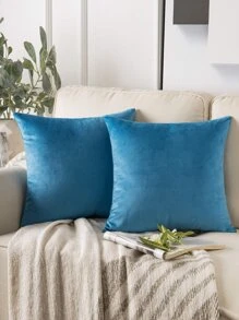 Sợi Hóa Học Đệm, Màu Xanh Tối Giản Trang Trí Ném Gối Không Chất Độn Cho Ghế Sofa - Màu xanh lam - Xem 1