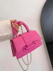 迷你翻蓋方包螢光紅前衛 - 玫紅色 - 查看 3