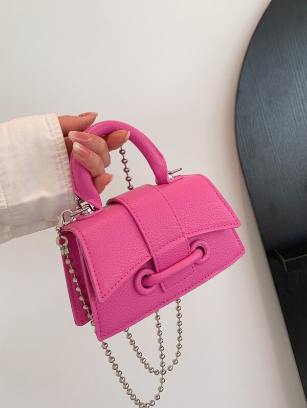 Sac carré mini à rabat rose fluo vogue Mode en ligne SHEIN FRANCE