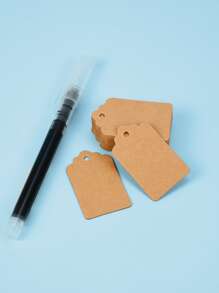 200入組空白禮品標籤——手寫,diy牛皮紙卡片 - 卡其色 - 查看 4