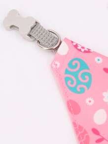 Supet 1pc Fabric Egg & Rabbit Pattern With Collar Pet Bandana For Cat And Dog For Easter Day - Pink - View 4