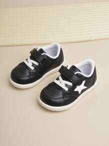 Boys Star Pattern Hook-and-loop Fastener Skate Shoes - Black - View 2