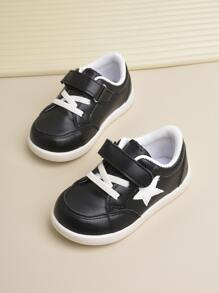 Boys Star Pattern Hook-and-loop Fastener Skate Shoes - Black - View 3