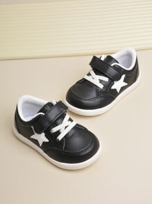 Boys Star Pattern Hook-and-loop Fastener Skate Shoes - Black - View 4