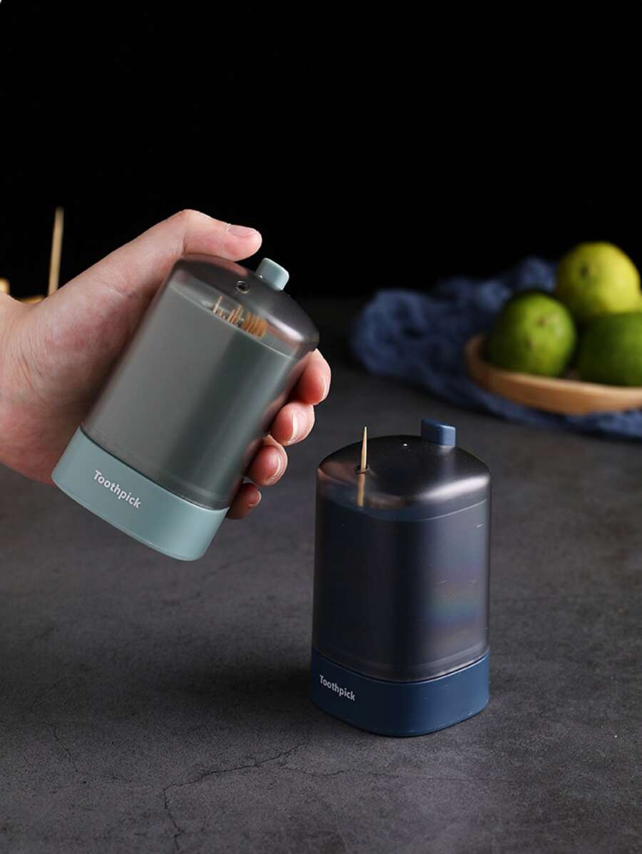 1 Nhựa Đựng Tăm Sáng Tạo Chữ Đồ Họa Báo Chí Thiết Kế Đựng Tăm Để Bàn - màu xanh lá - Xem 1