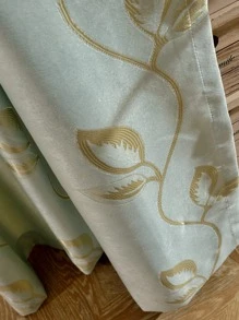 植物刺繡單片遮光窗簾適用於臥室和客廳現代滌綸單片窗簾四季皆宜 - 藍色 - 查看 3