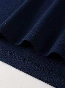 Aesthetic Post--Men Contrast Trim Polo Shirt - Navy Blue - View 4