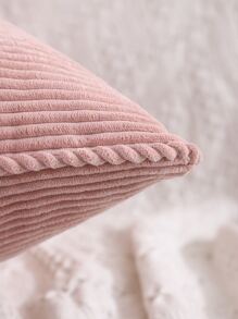 1入組無填充物條紋靠墊套現代梭織面料家居裝飾枕套 - 粉色 - 查看 3