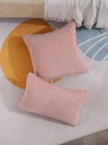 1入組無填充物條紋靠墊套現代梭織面料家居裝飾枕套 - 粉色 - 查看 4