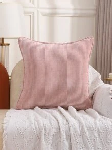 1入組無填充物條紋靠墊套現代梭織面料家居裝飾枕套 - 粉色 - 查看 7