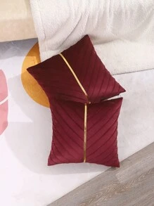 Miater 1入組無填充物條紋靠墊套現代家居裝飾布藝枕套 - 紅色 - 查看 6